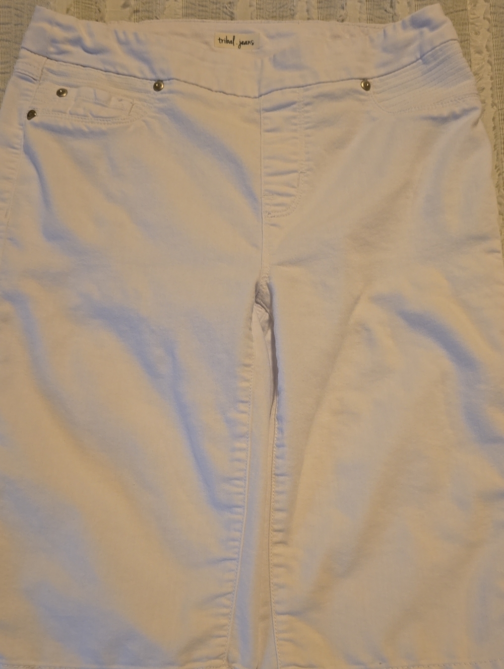 White Tribal Jeans Stretch Skirt